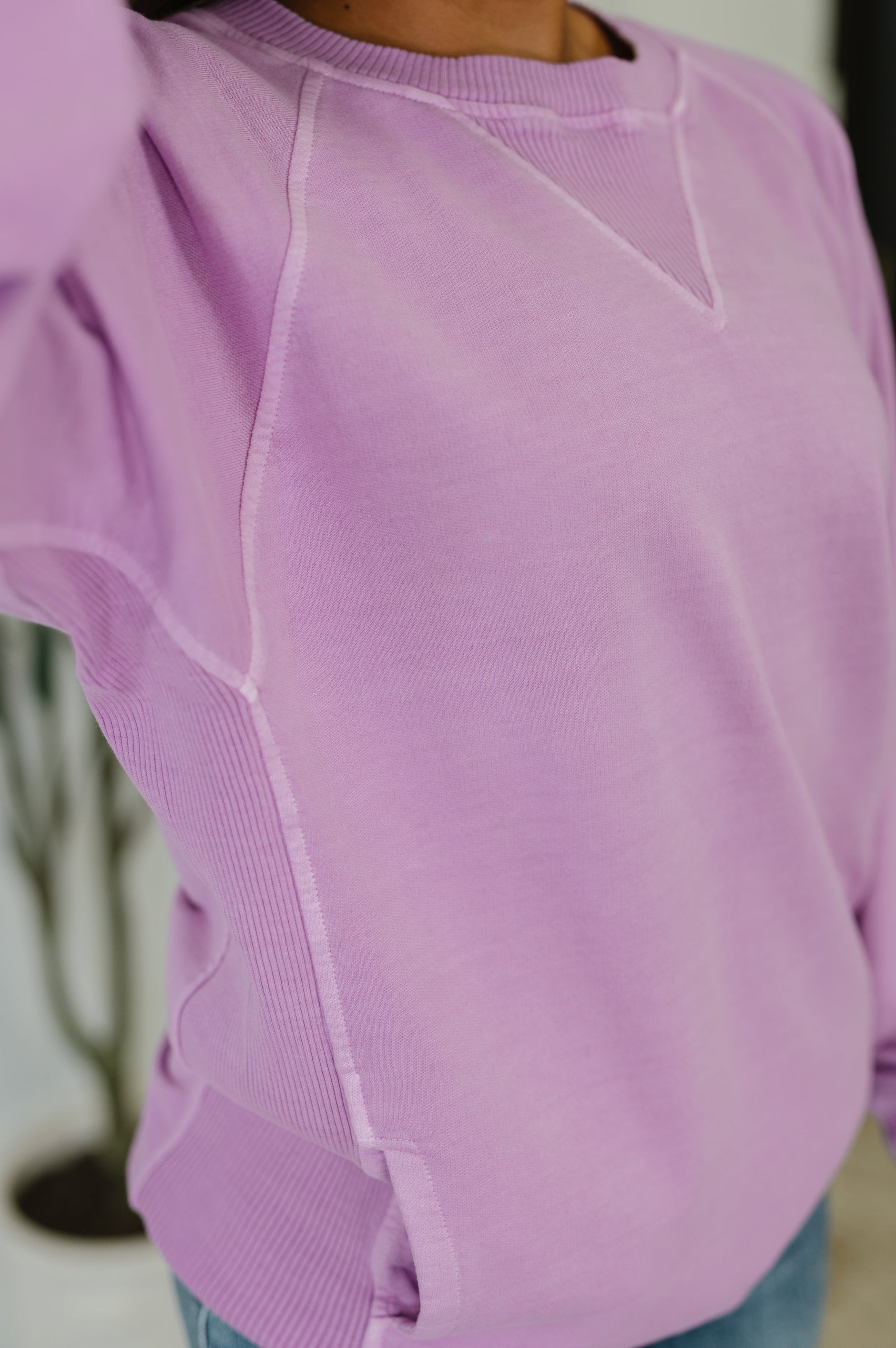 For the Experience Relaxed Pullover in Lavender - SwagglyLife Home & Fashion